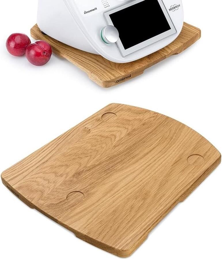 Onderlegger Thermomix Schuifbord Keukenmachine Apparaat Verplaatsen Antislipvoetjes Stabiliteit 345 x 305 x 2 cm Eiken