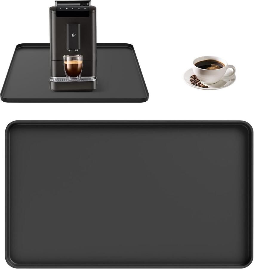 Onderlegger voor koffiezetapparaat 47 x 28 cm siliconen mat met rand antislip onderlegger voor volautomatische koffiemachine koffiemolen en keukenapparatuur