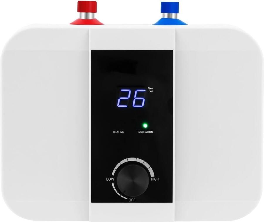 Ondertafelboiler Keukenboiler warm water Snel warm water Compact en snel 33x23x24 cm Wit