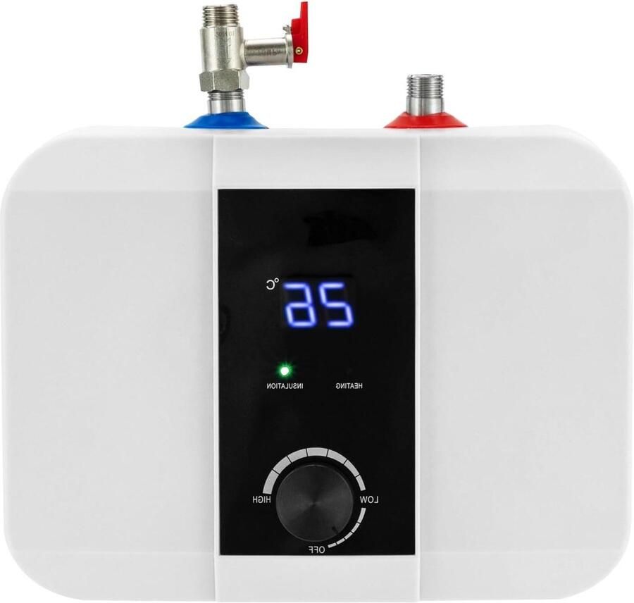 Ondertafelboiler Mini doorstroomboiler Direct warm water IPX4 waterdicht 6 liter Wit