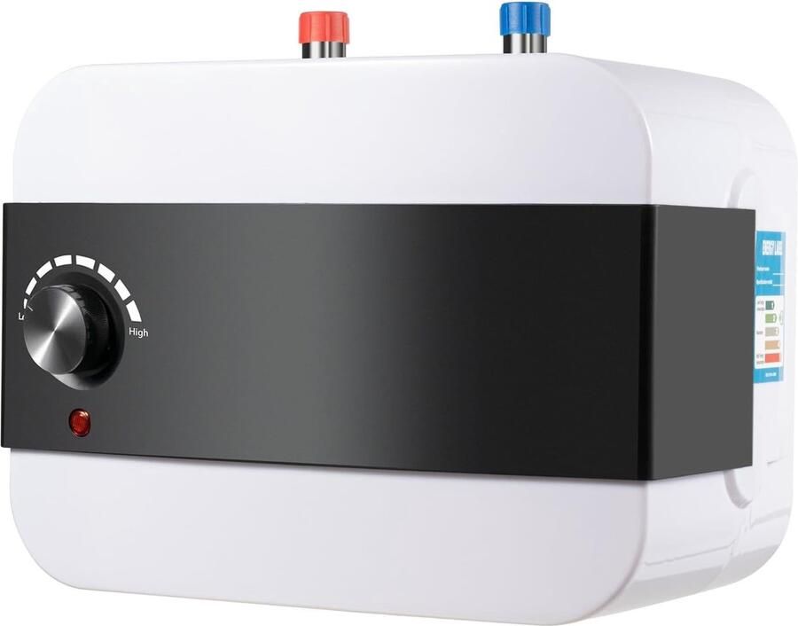 Ondertafelboiler Warmwateropslag Keuken Gebruik Compact 6 Liter 325x23x27cm Wit