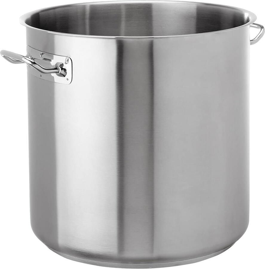 Ondiepe braadpan Kookpan met handgrepen Lange maaltijden koken Gemaakt in Italië 24 cm diameter Zilverkleurig