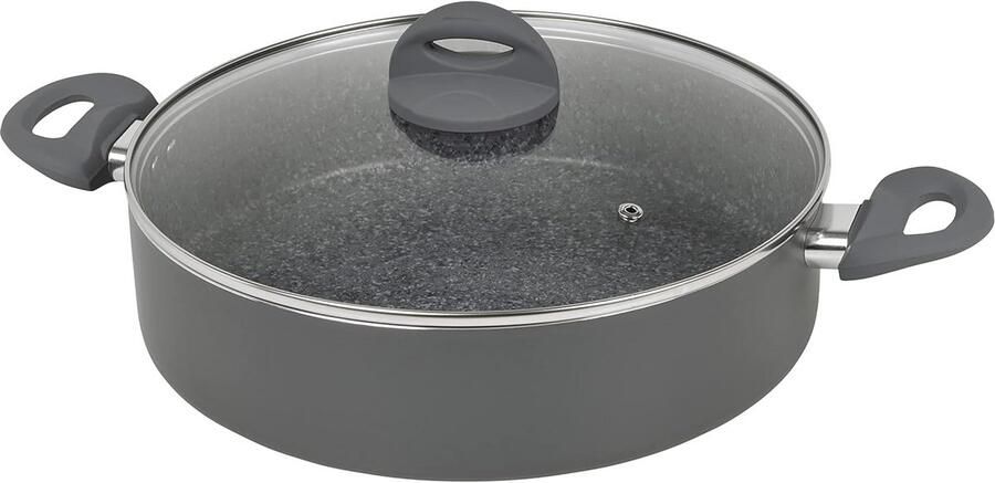 Ondiepe Braadpan met Deksel 29 cm Geschikt voor Inductie en Alle Warmtebronnen