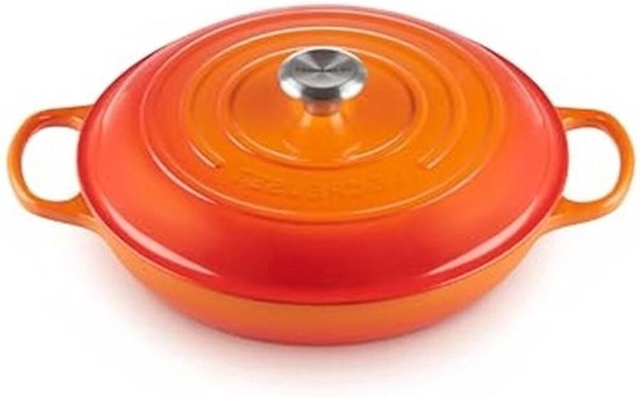 Ondiepe casserole Gietijzeren pan Eenpansmaaltijden bereiden Houdt warmte lang vast 30 cm Rood