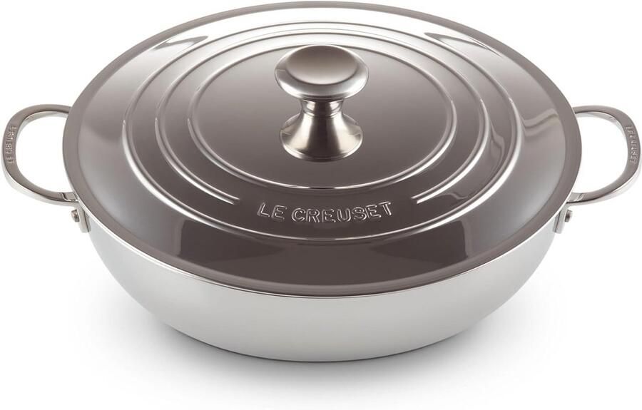 Ondiepe RVS Braadpan met Deksel 30 cm 4.8 Liter Geschikt voor Inductie