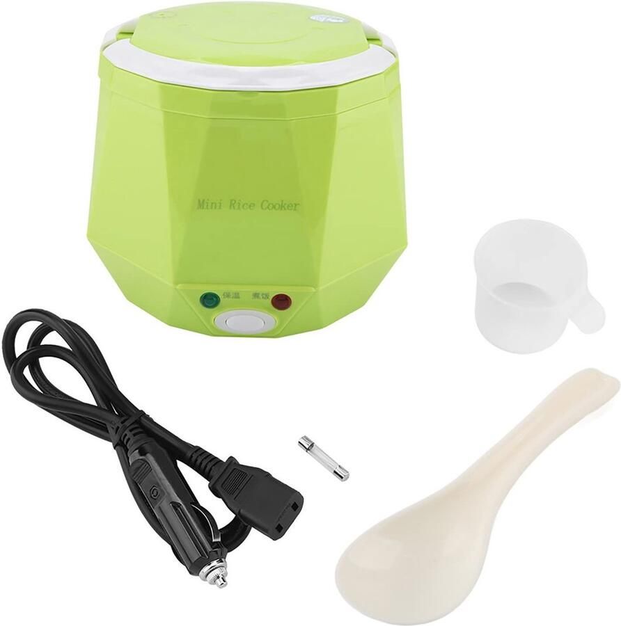 Allecto Elektrische Cooker Draagbare Rijstkoker 1 3 Liter Veilig en Isolatie Ideaal voor Vrachtwagen Groen