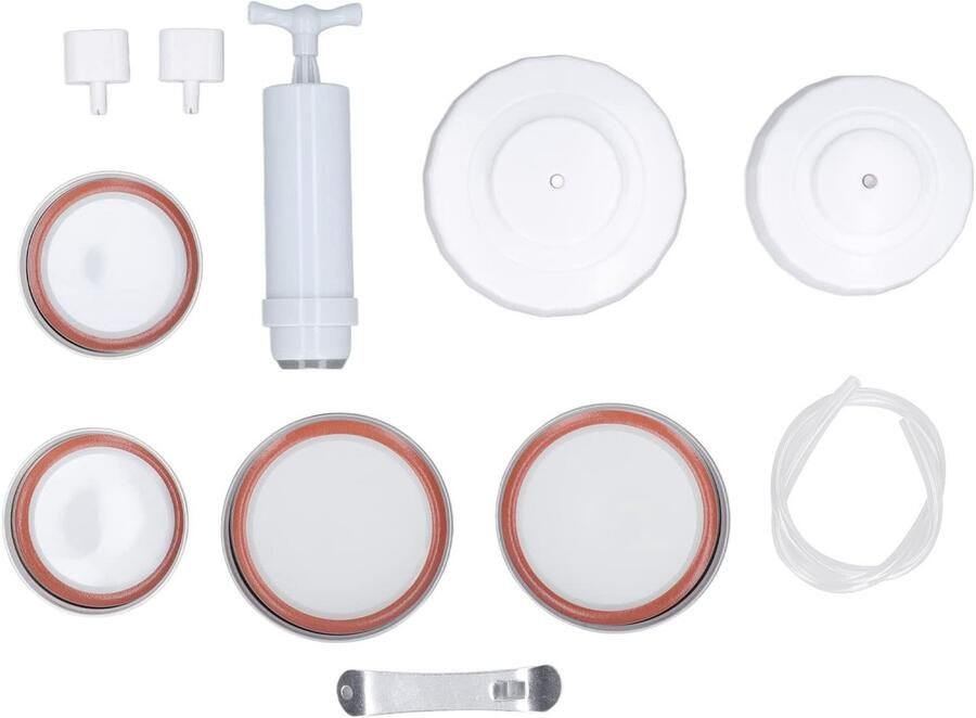 Allecto Mason Jar Sealer Kit Vacuüm Sealer Voor Weckpotten Geschikt voor Inmaken Voor conserveren Handig voor thuis Voor potten