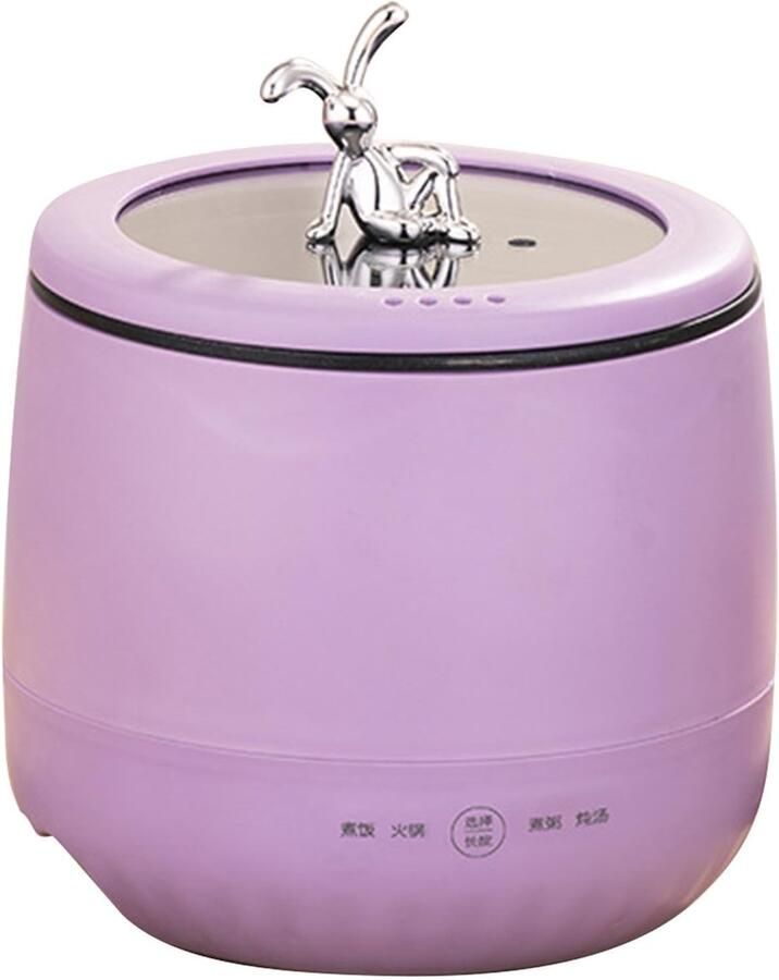 ONF3 Rijstkoker Mini Elektrische Kookopties Compact 1 8 Liter Veelzijdig voor Graansoep en Pap Paars Ideaal voor Kleine Huishoudens