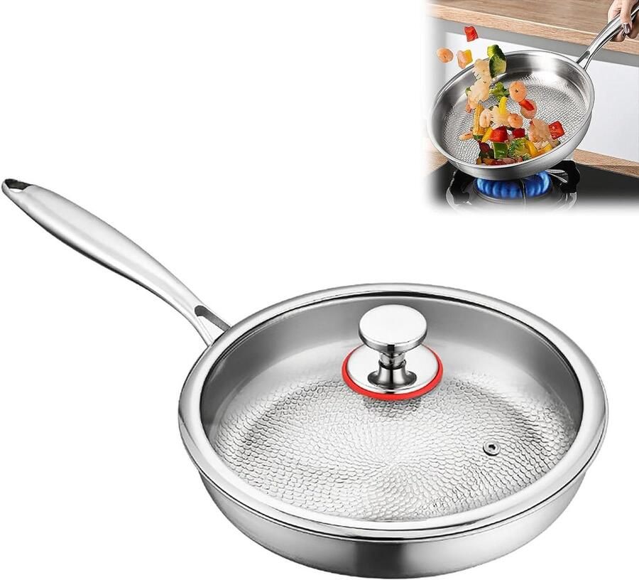 Ongecoate Koekenpan Titanium Pan Dagelijks Koken Natuurlijke Antiaanbaklaag 32 cm
