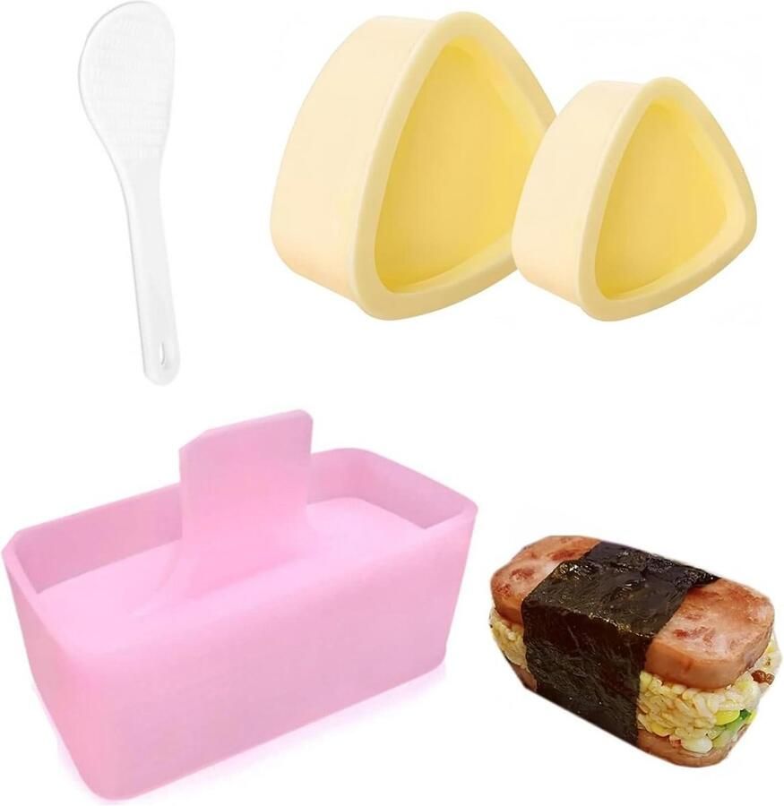 Onigiri Rijstvormpjes Sushi Maker Set Japanse Lunch Maken Verschillende Vormen 4 Stuks Roze Geel