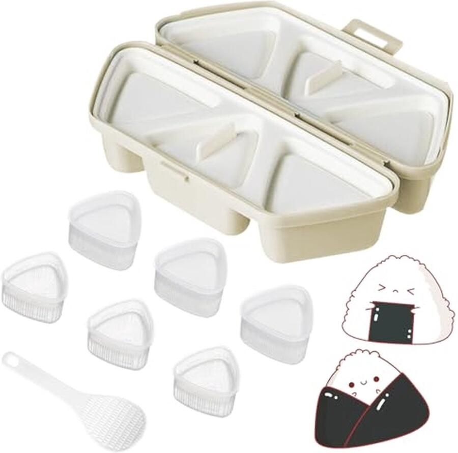 Rijstvorm Set Sushi Ballen Zelf Sushi Maken 6-in-1 Ontwerp 3 Groot 3 Klein Wit