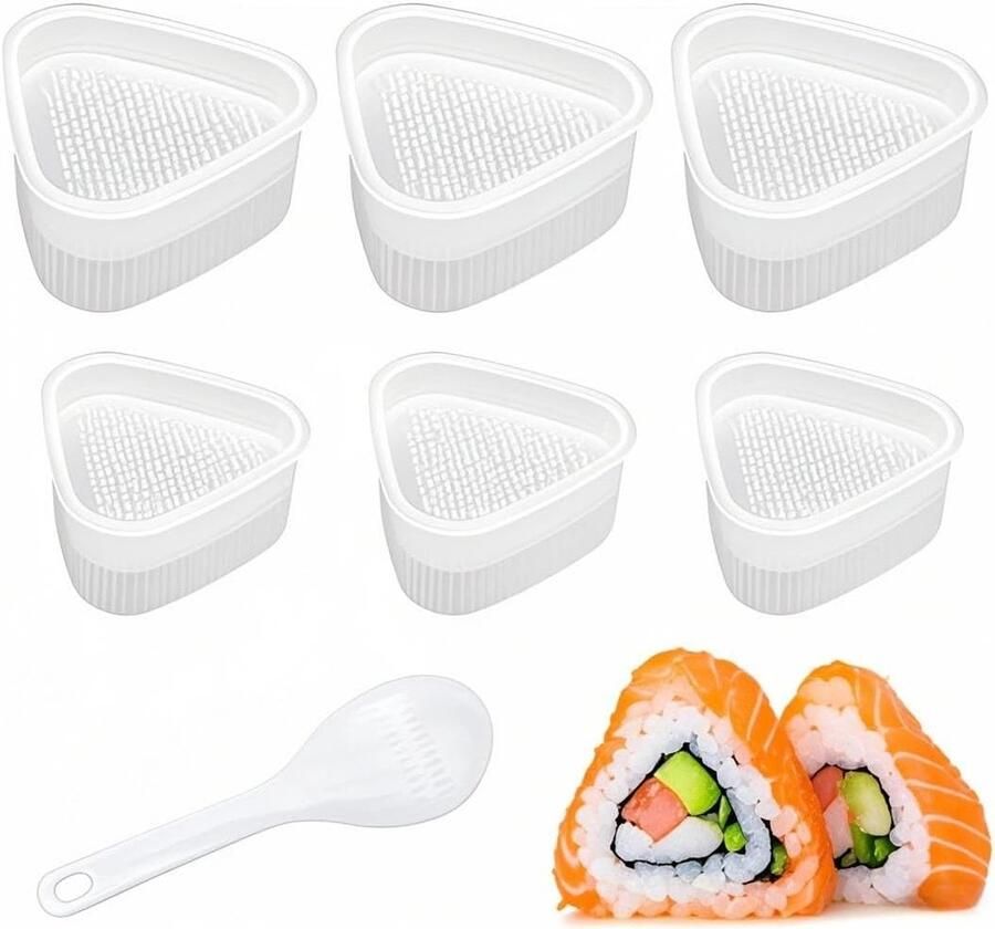 Onigiri Vormen Sushi Set Zelf Sushi Maken Compleet Met Lepel 6 Delig Transparant