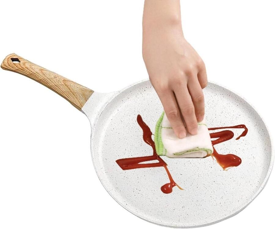 Ontbijt Ei Koekenpan Pannenkoekenpan Lekker Koken Antiaanbaklaag 24 cm Wit