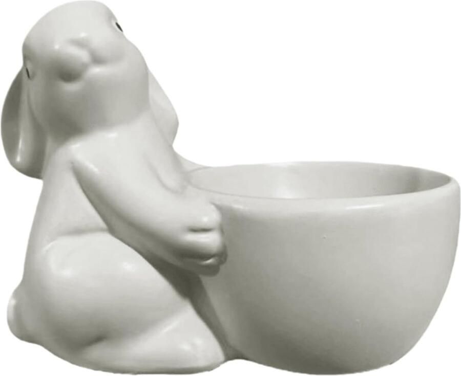 Ontbijt eierhouders Set eierdopjes Tafelpresentatie Stevige harsconstructie 8x6cm Wit