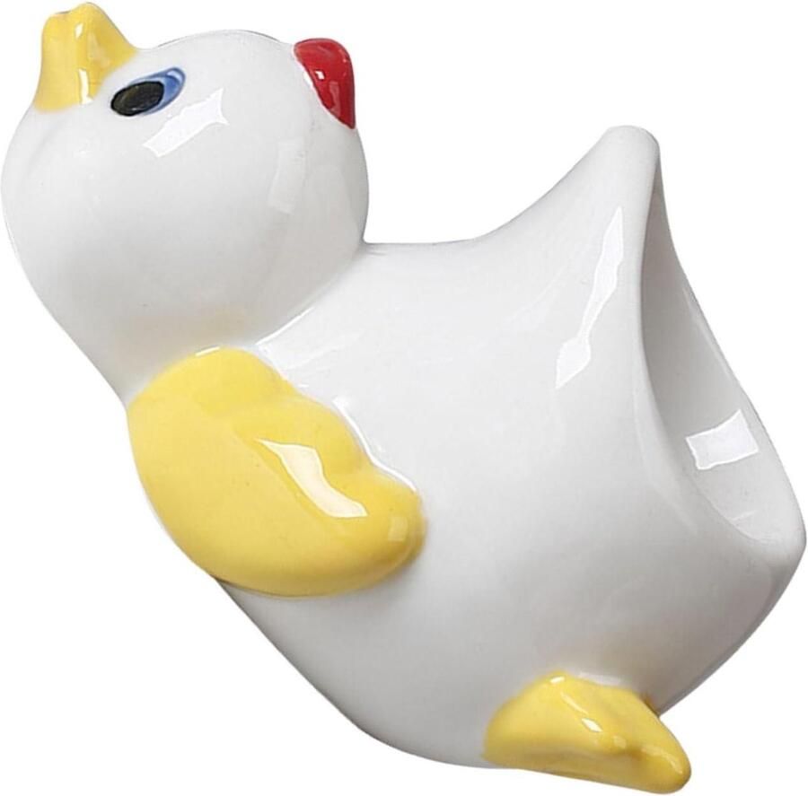 Ontbijt Eiermanden Kip Eend Elegant Ontbijten Handgemaakt Keramiek ca. 7 cm Wit