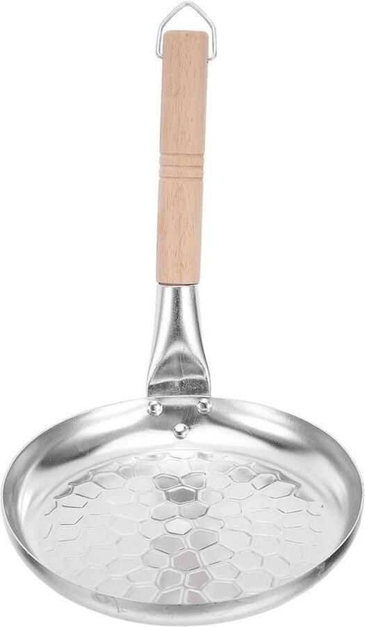 Ontbijt Koekenpan Grillpan Wok Eieren Bakken Antiaanbaklaag Lichtgewicht 20 x 16 cm Zilver