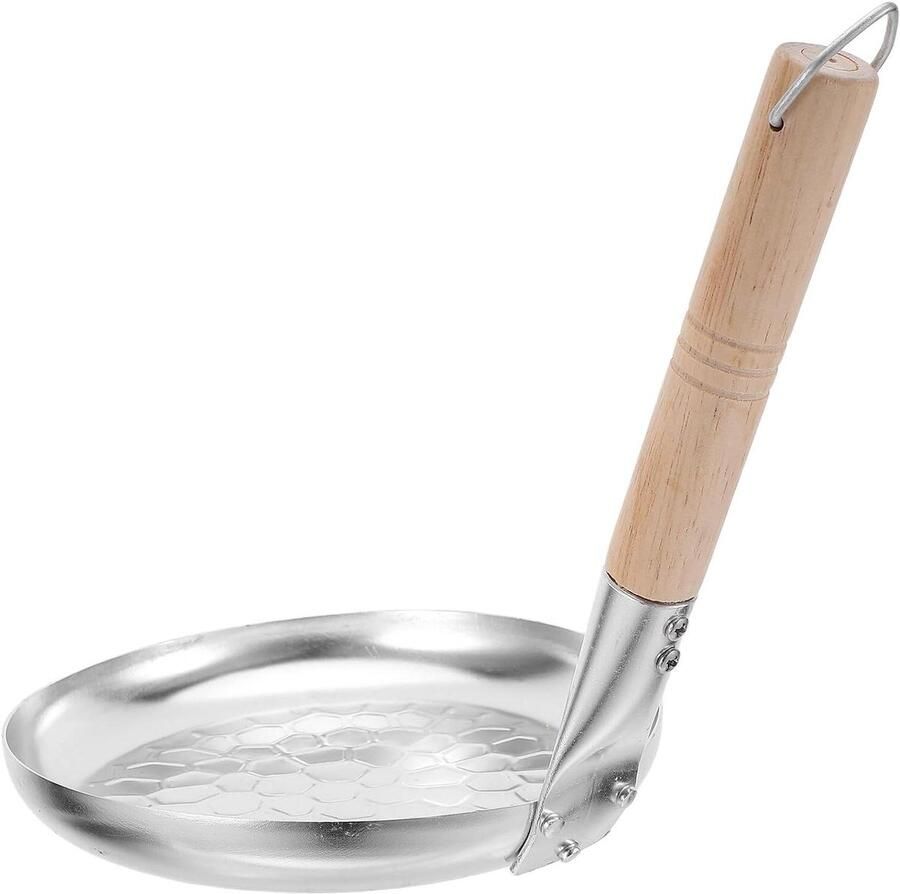 Ontbijt Koekenpan Eierpan Pannenkoekenpan Ontbijt Bereiden Verticale Handgreep 20 cm Zilver