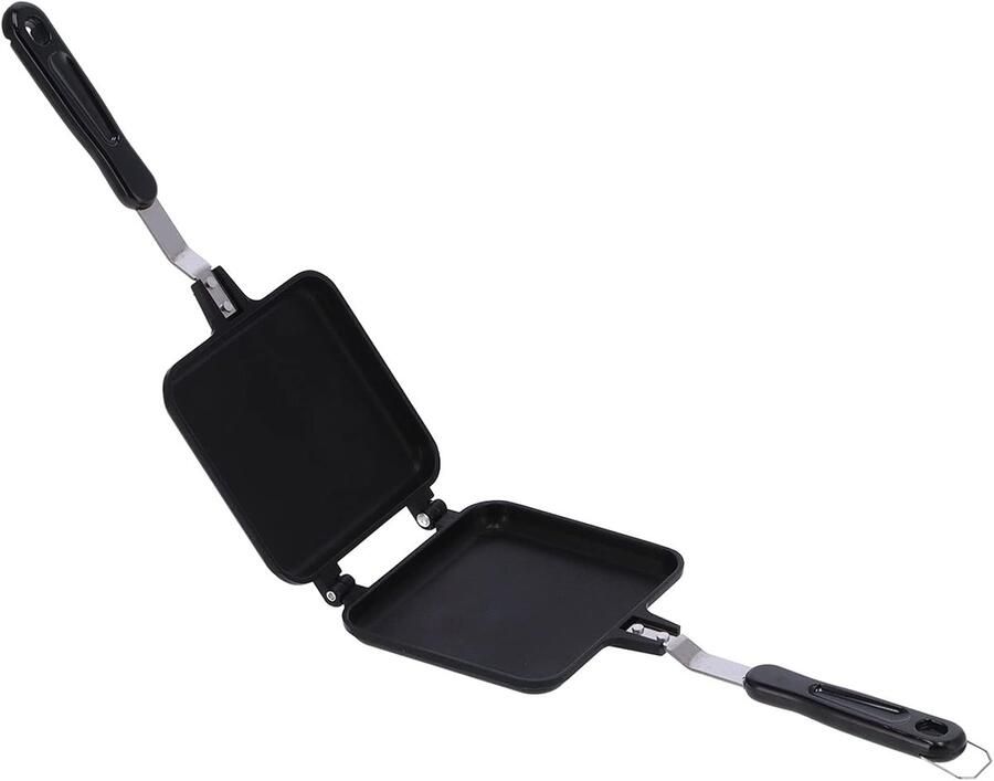 Ontbijt Koekenpan Pannenkoekenpan Sandwichmaker Snel Ontbijten Maken Dubbelzijdig Antiaanbak 353 x 153 cm Zwart
