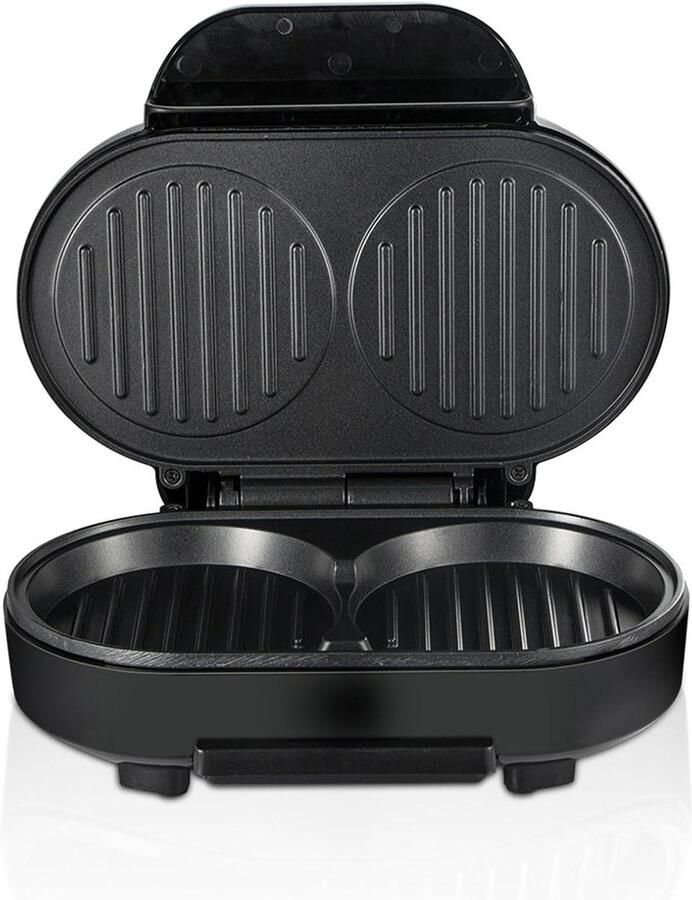 Ontbijt Sandwichmaker Burger Grill Snelle Maaltijden 1000W Krachtige Verwarming 26.5cm Breed Zwart
