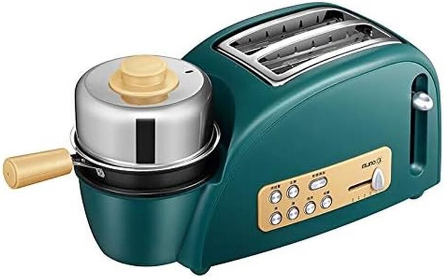 Ontbijtmachine 3-in-1 Broodrooster Panini Maker Snel Ontbijt Maken Gelijkmatige Temperatuurregeling 1200 Watt Multicolor