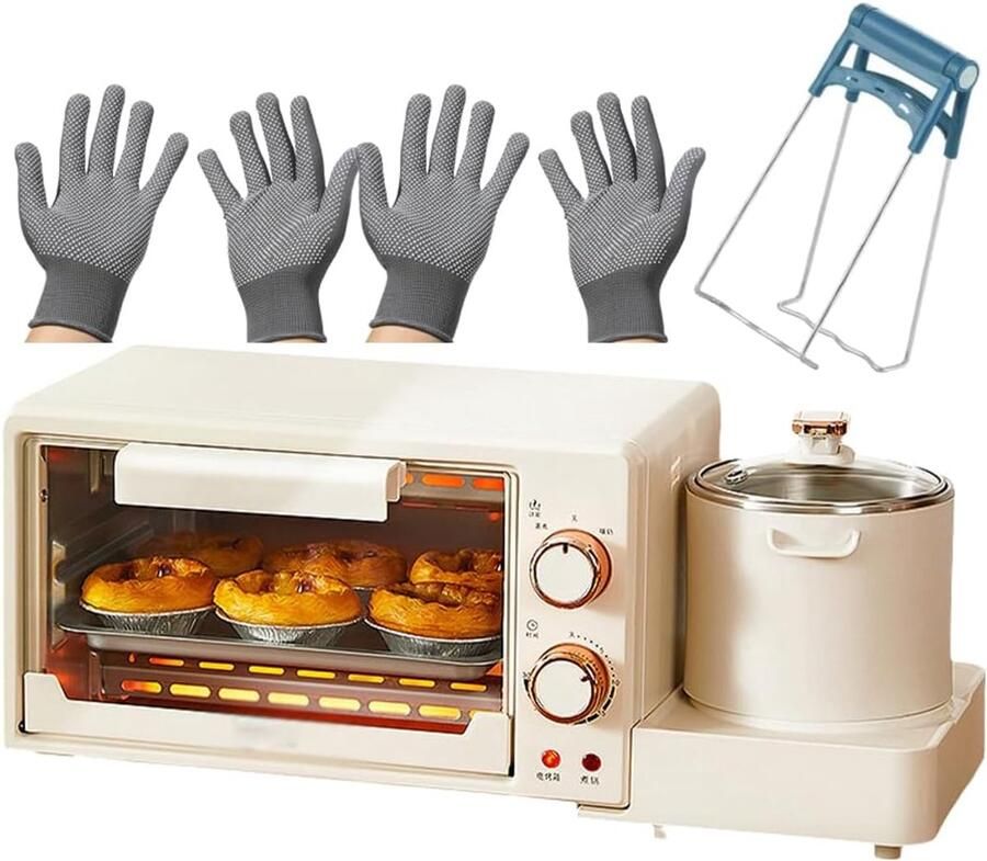 Ontbijtmachine Station Keukenapparaat Keuken Snel Ontbijt Maken Twee Werkzones 46x18x19 cm Wit