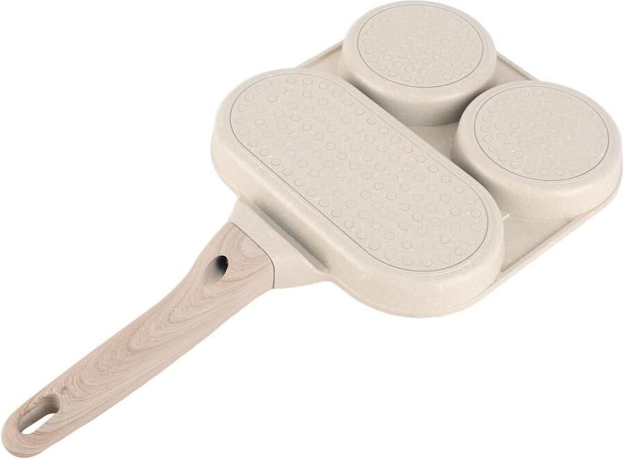 Ontbijtpan 3-in-1 Koekenpan Omeletpan Ontbijt Koken Anti-aanbaklaag 3 secties Zwart