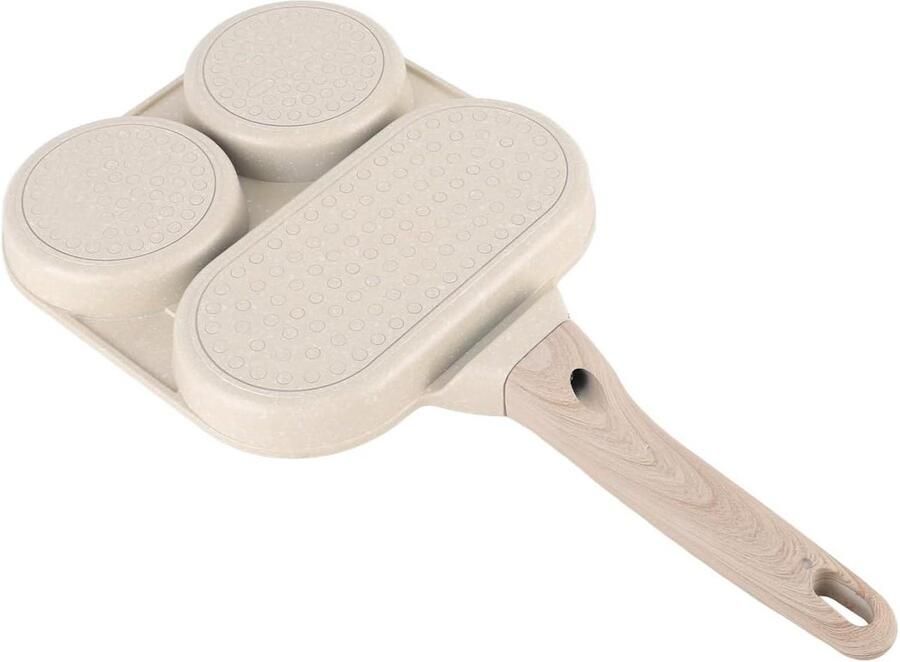 Ontbijtpan 3 in 1 Koekenpan Pannenkoekenpan Ontbijt Koken Anti-aanbaklaag 3 secties Zwart
