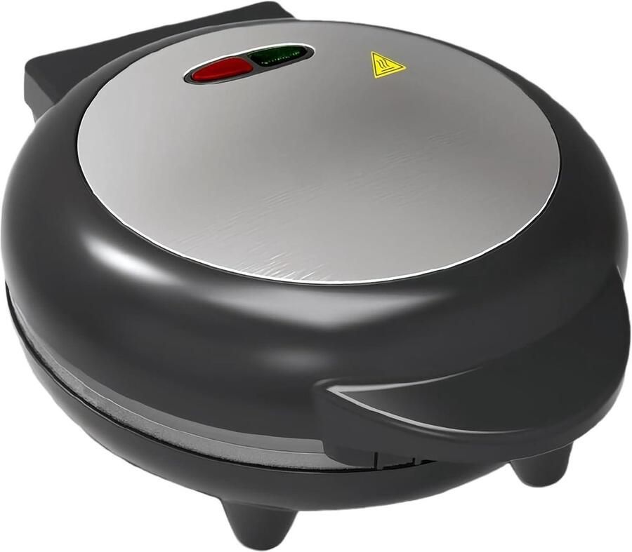 Ontbijtpan Elektrische Koekenpan Snelle Maaltijden Dubbele Compartimenten 25 x 20 cm Zwart
