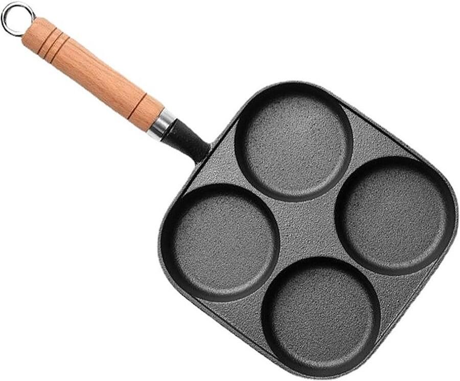 Ontbijtpan Pannenkoekenpan Snel Ontbijten Antiaanbaklaag 33 x 17 cm Zwart