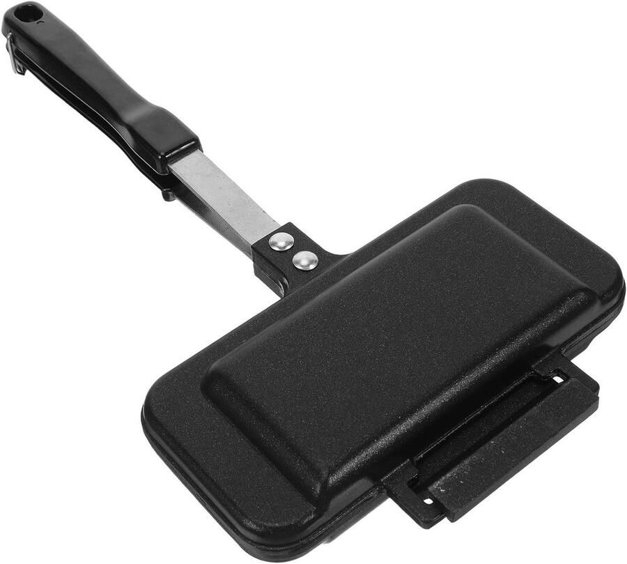 Ontbijtsandwichmaker Dubbele koekenpan Snel ontbijt maken Antiaanbak grill 29 x 15.5 cm Zwart