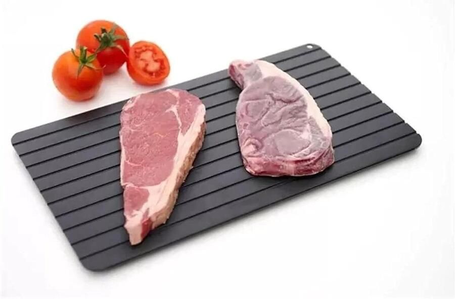 Ontdooiplaat Keuken Plank Snel Ontdooien Geen Elektriciteit 35.5 x 20.5 cm Zwart