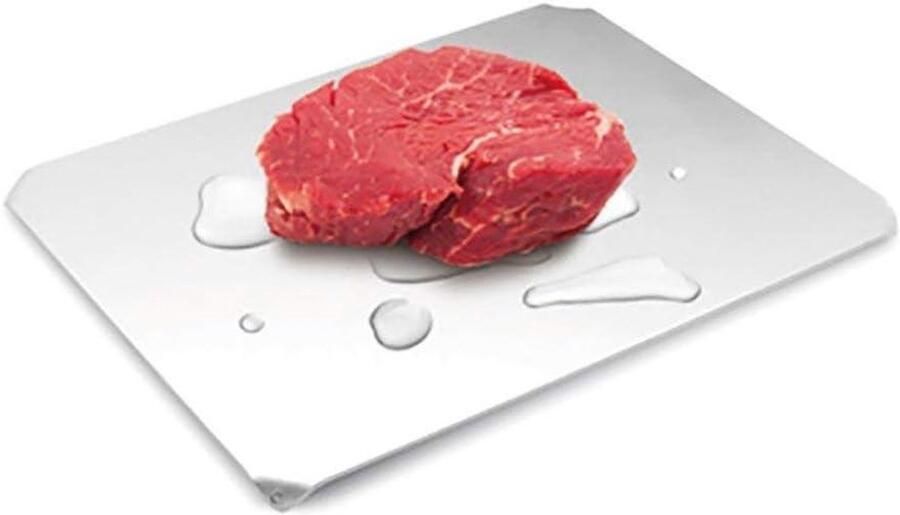 Ontdooiplaat Ontdooien Snel Eten Aluminium 29x22cm Grijs