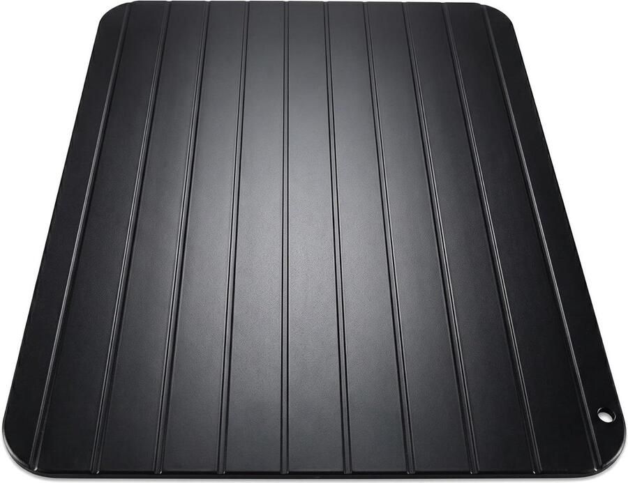 Ontdooiplaat Snel ontdooien Keuken voorbereiding Aluminium warmtegeleider 29.5 x 21 cm Zwart