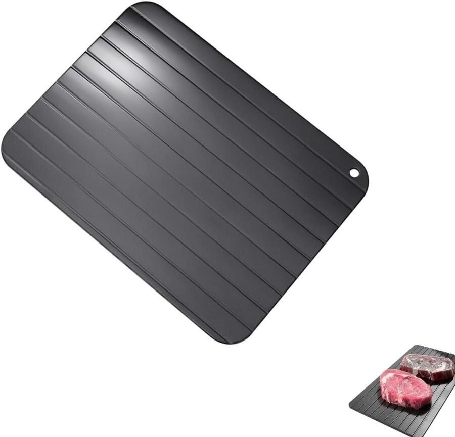Ontdooiplaat Snel ontdooien Vlees bereiden Efficiënt smelten 23 x 16.5 cm Zilver