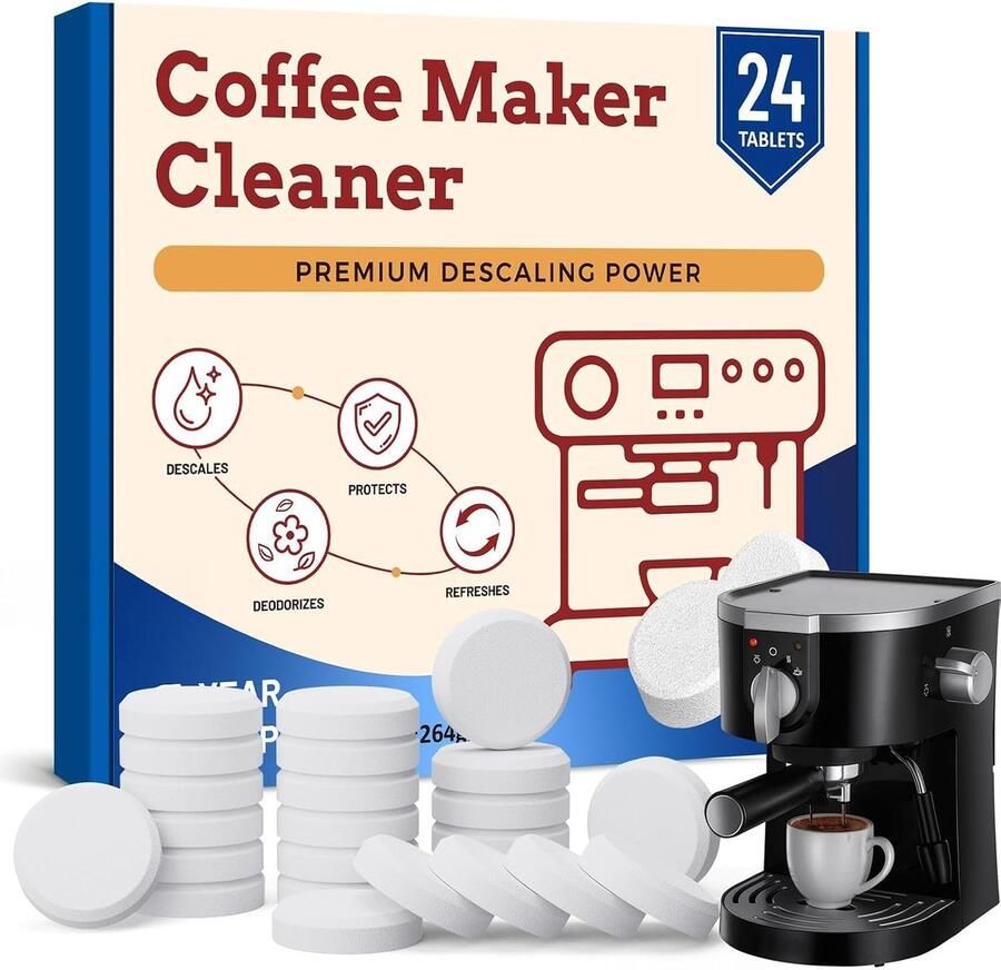 Ontkalkingstabletten voor koffieautomaten en koffiezetapparaten 24 tabletten voor optimale reiniging kalkverwijdering en onderhoud van apparaten