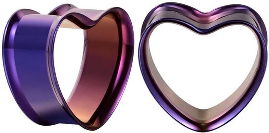 Dailygoods- Oortunnels Hartvormig Roestvrij Staal mm tot 25 mm Schroefdesign 3 Stuks Cadeauverpakking Oorpiercings