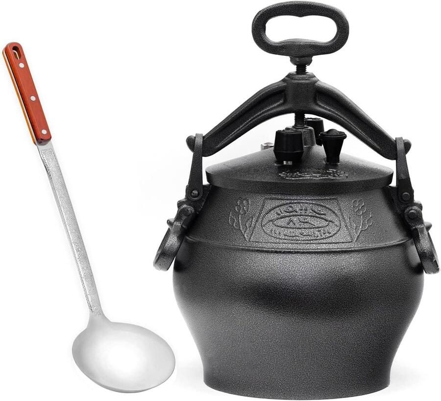 Oosterse Kazan Pan Braadpan Stoofpan Traditioneel Koken Gelijkmatige Warmteverdeling 18 Liter Zwart