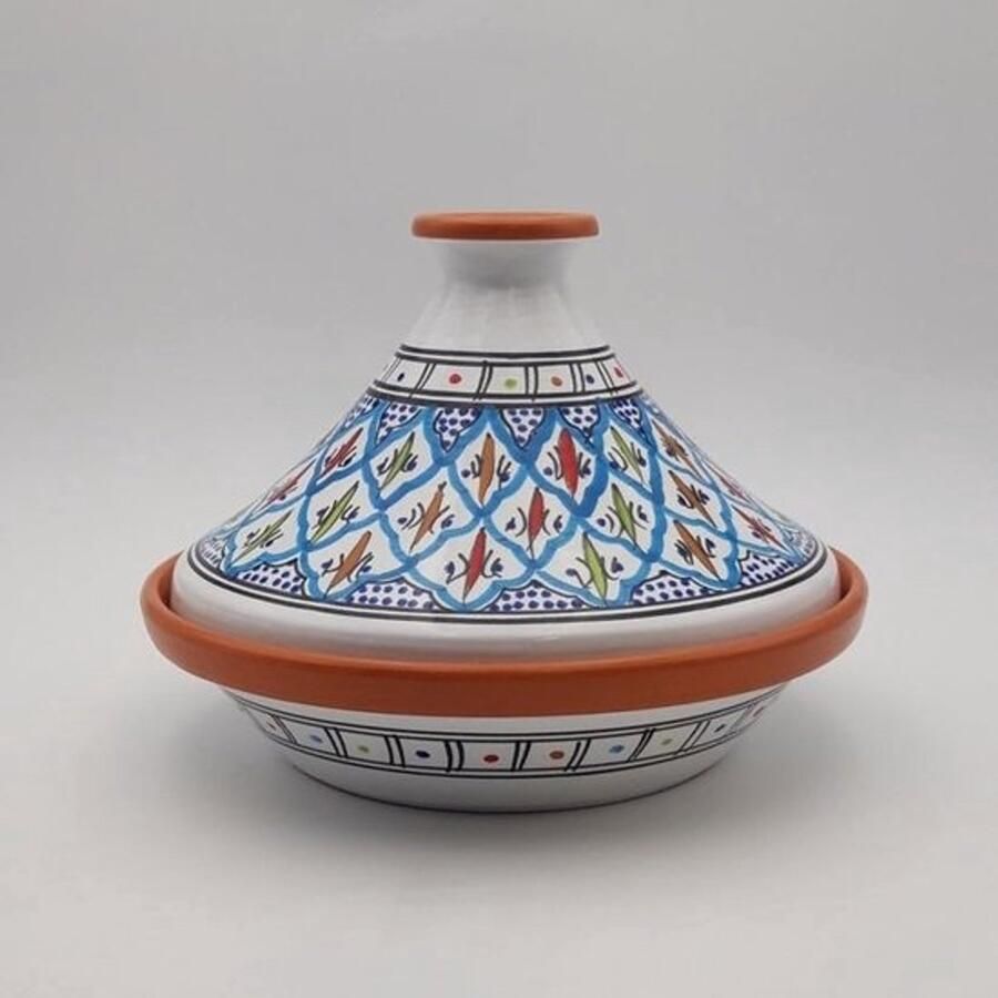 Oosterse Kookpot Stoofpot Pan Traditioneel Koken Loodvrij Keramiek 27 cm Diameter Turquoise