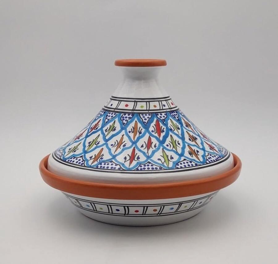 Oosterse Kookpot Stoofpot Pan Traditioneel Koken Loodvrij Keramiek 27 cm Diameter Turquoise