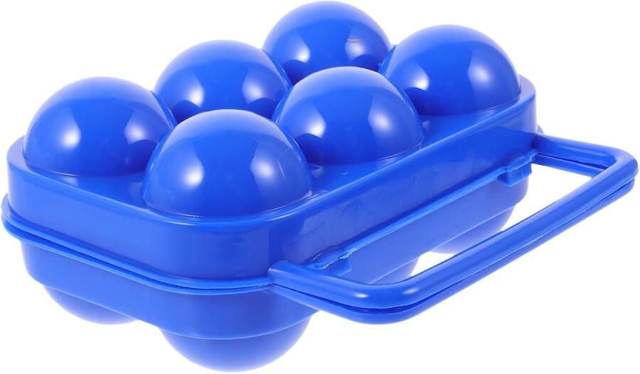 Opbergdoos Eieren Eierhouder Container Kamperen Picknick Opvouwbaar Handvat 6 Eieren Capaciteit Blauw