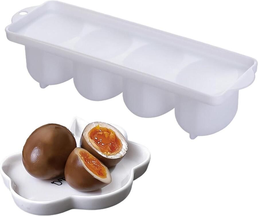 Opbergdoos voor Eieren Eierhouder Koelkast Eieren Bereiden Verzegelde Versheid 24.4 x 7.4 x 6 cm Wit