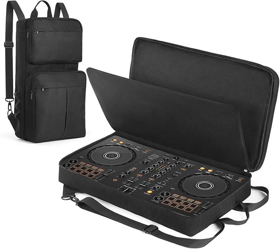 Opbergtas compatibel met Pioneer DDJ-200 DDJ-FLX4 DDJ-400 DDJ-SB3 Roland DJ-202 DJ-rugzak reisdraagtas met meerdere vakken voor DJ-controller en accessoires