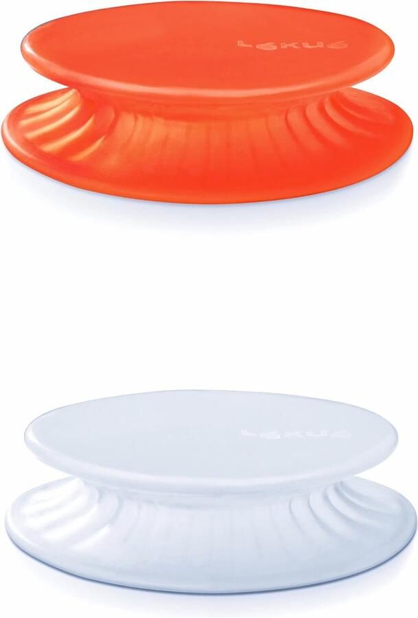 Opbergtops Set Vacuüm Deksel Voedsel Bewaren Herbruikbaar Ecologisch 115 cm Diameter Rood Wit