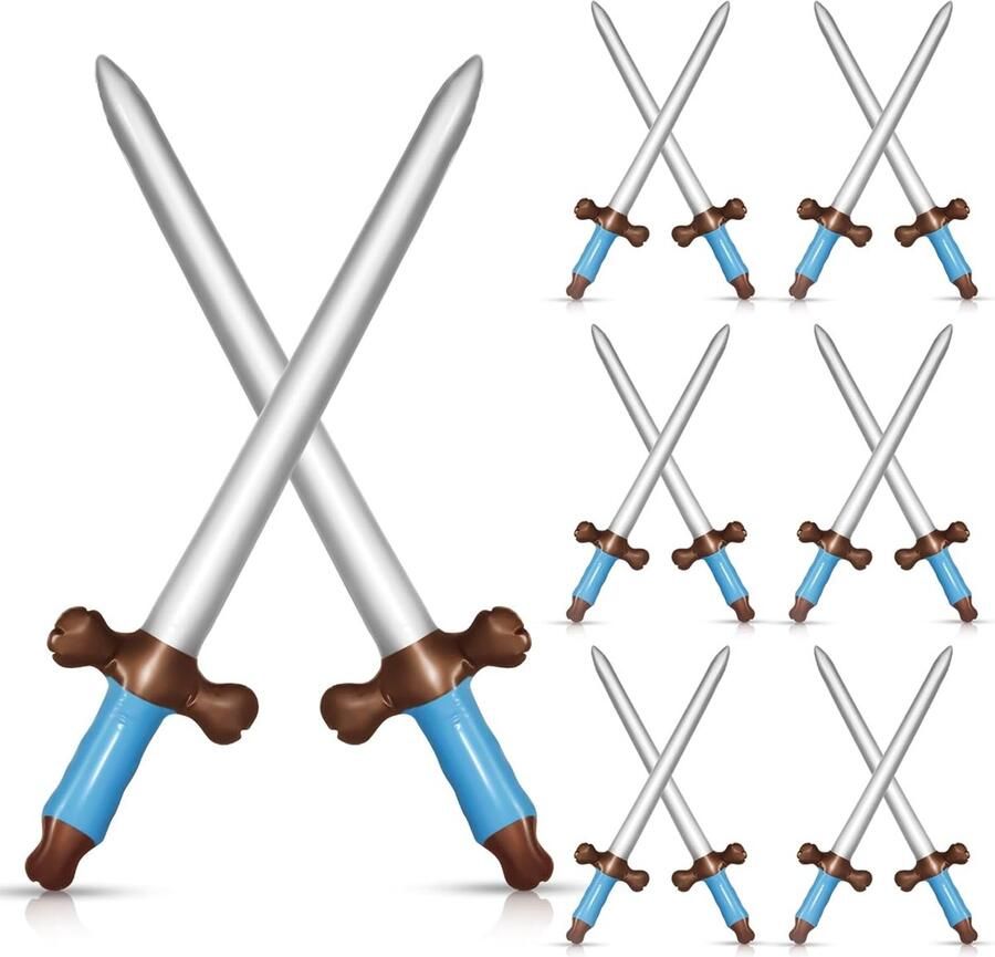 Opblaasbaar piratenzwaard set 12 stuks 61 cm speelgoed voor feestjes en cosplay