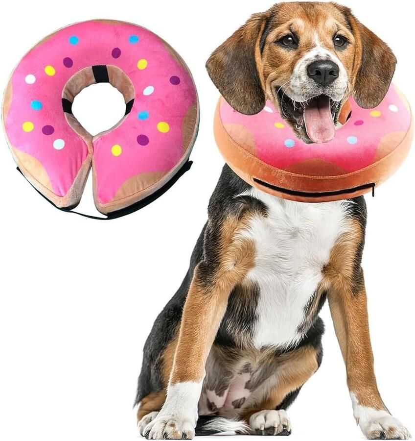 Opblaasbare Hondenhalsband voor Herstel na Chirurgie Geschikt voor Wonden en Comfort (Roze S voor Honden)