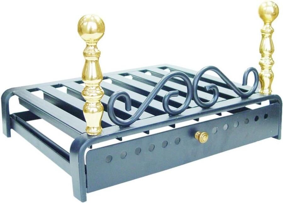 Open haard grill Haard rooster lade Buiten koken Met lade 60 x 45 cm Zwart