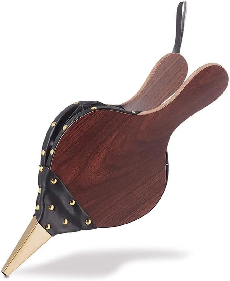 Open haard grillblazer schoorsteenbalg grote blaasbalg van hout blaasbalg grill gietijzeren houtbalgmondstuk met ophangkoord voor open haard barbecue outdoor camping