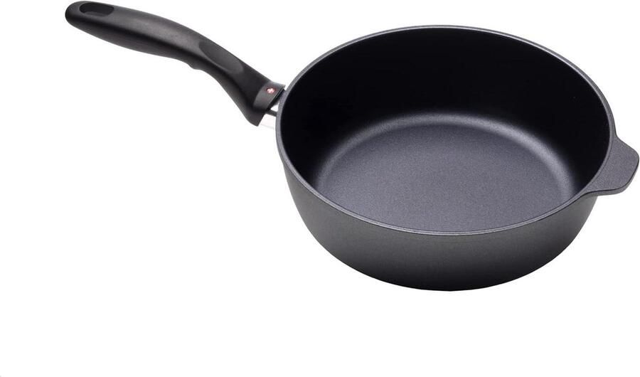 Open Sauteerpan Koekenpan Sausen en bakken Versterkt met diamantkristallen 26 cm Grijs