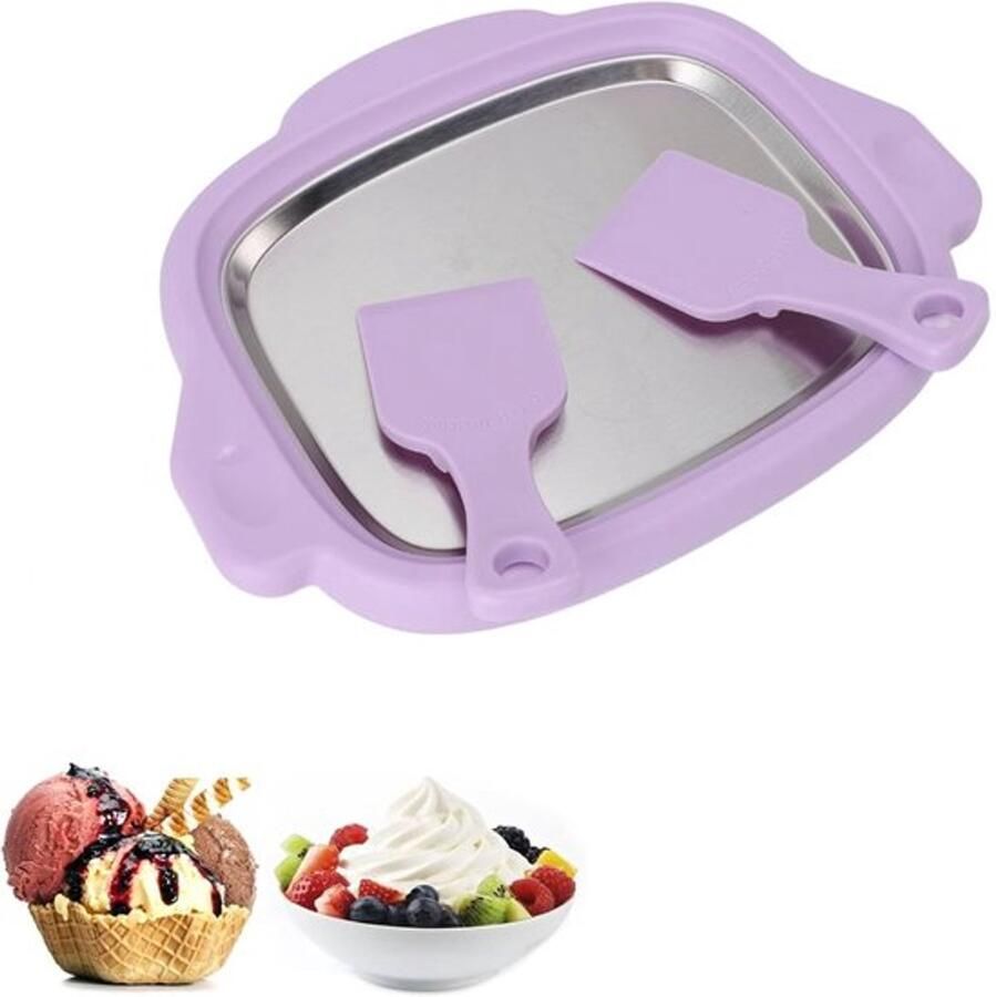 Opgerolde ijsmachine roestvrijstalen ijsmachine ijsbak bevroren yoghurtmaker voor kinderen zelfgemaakte ijsslushies bevroren yoghurt gelato (-3118240120813)