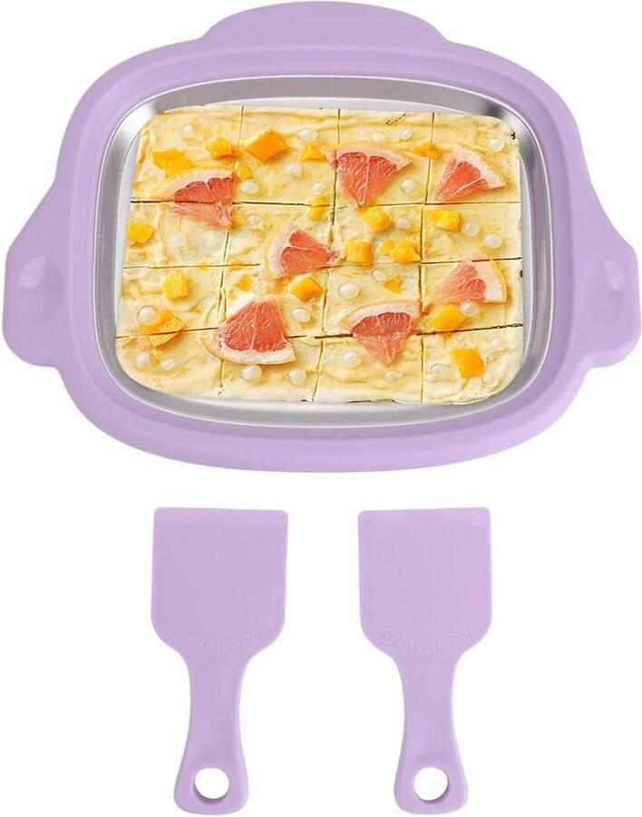 Gerolde ijsmachine IJsmaker Dessertmaker Zelf Desserts Maken Zonder Stroom 3 Porties Paars